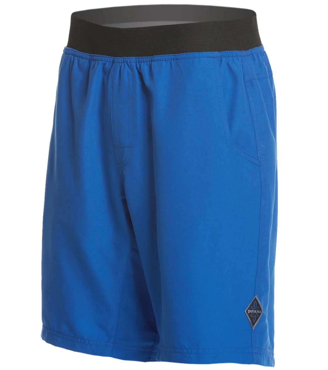 PrAna Men's Mojo Yoga Shorts Island Blue Bungalow 3 PrAna Men's Mojo Yoga Shorts Island Blue Bungalow
