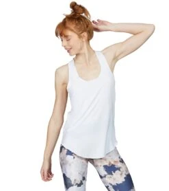 Onzie Lightweight Glossy Flow Yoga Tank Top White 11 Onzie Lightweight Glossy Flow Yoga Tank Top White -Everyday Yoga 1740033884195 white