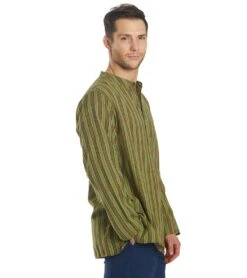 Yak & Yeti Men's Bohemian Long Sleeve Green