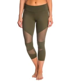 Onzie Cut Out Yoga Capris Olive