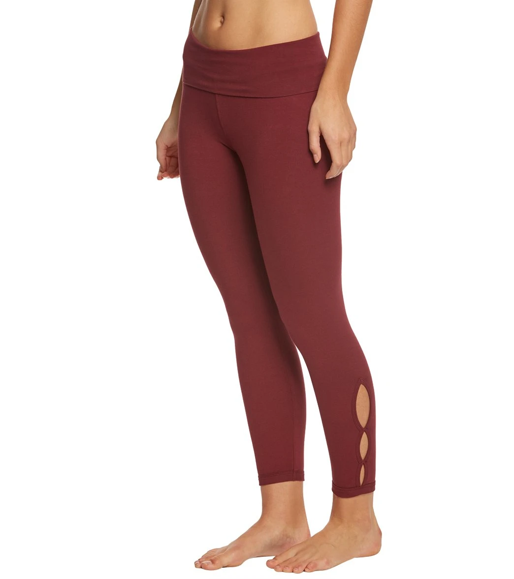 Hard Tail Contour Rolldown Cropped Cotton Yoga Leggings Fig 6 Hard Tail Contour Rolldown Cropped Cotton Yoga Leggings Fig - Image 4