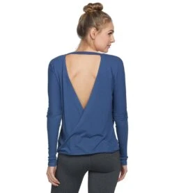 Onzie Drapey V-back Long Sleeve Coverup Pebble -Everyday Yoga 1740135268387 pebble