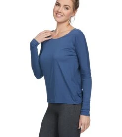 Onzie Drapey V-back Long Sleeve Coverup Pebble -Everyday Yoga 1740135268387 pebble 5a