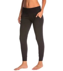 Beyond Yoga Cozy Fleece Foldover Long Sweatpant Joggers Black