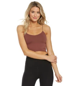 Free People Seamless Skinny Strap Crop Top Chocolate -Everyday Yoga 1740142575651 chocolate
