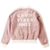 Spiritual Gangster Toddler Girls Good Vibes Only Satin Jacket
