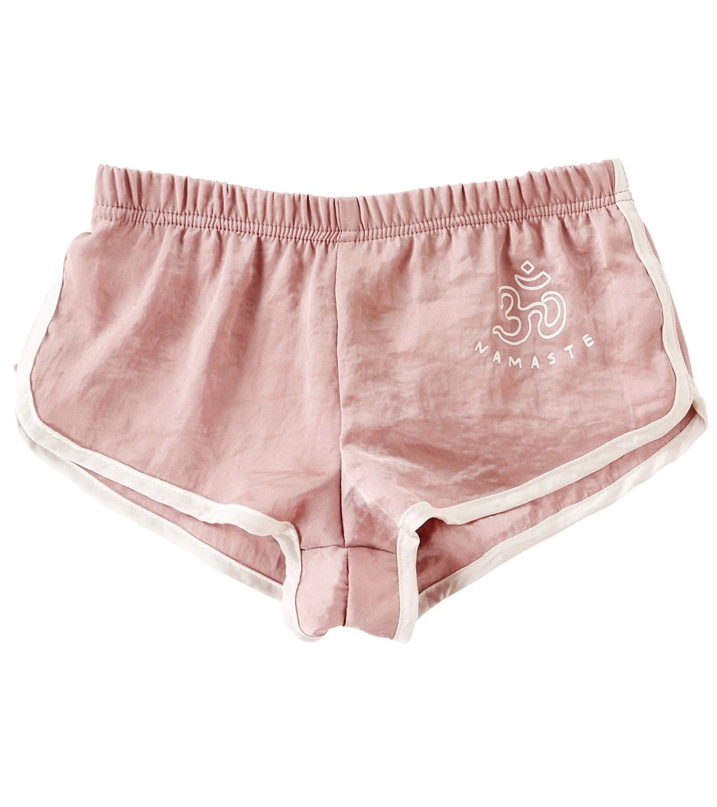 Spiritual Gangster Toddler Girls Om Namaste Satin Asana Shorts 3 Spiritual Gangster Toddler Girls Om Namaste Satin Asana Shorts