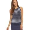 Beyond Yoga Kate Spade Modal Terry Bow Cut Out Sleeveless Sweatshirt -Everyday Yoga 1740180750371 sailingstripeterry 1a