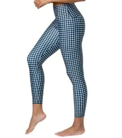 Onzie High Waisted Basic 7/8 Yoga Leggings Gingham