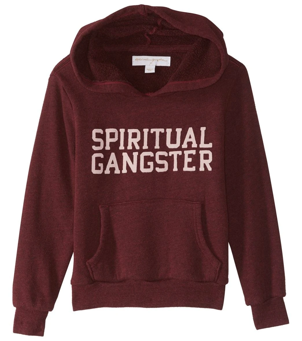 Spiritual Gangster Kids SG Varsity Yoga Pullover Hoodie Burgundy 4 Spiritual Gangster Kids SG Varsity Yoga Pullover Hoodie Burgundy - Image 2