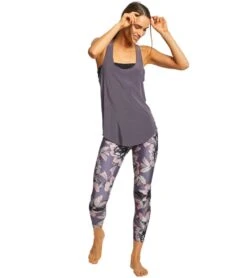 Onzie High Waisted Basic 7/8 Yoga Leggings Peony -Everyday Yoga 1740198445091 peony 4a