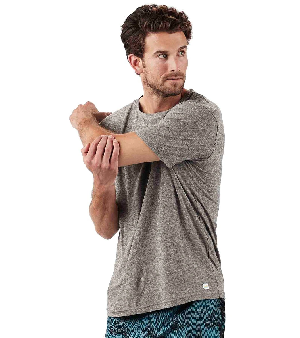 Vuori Men's Strato Tech Yoga Tee Heather Grey 4 Vuori Men's Strato Tech Yoga Tee Heather Grey - Image 2