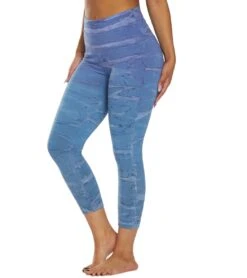 Hard Tail High Rise Cotton Yoga Capris Purple/Blue Rainbow Horizon -Everyday Yoga 1740223381539 purplebluerainbowhorizon 5a