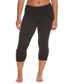 Hard Tail Plus Size Flat Waist Cage Cotton Yoga Capris