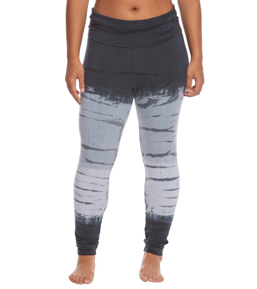 Hard Tail Plus Size Contour Rolldown Cotton Yoga Leggings Black/Grey Tie Dye 3 Hard Tail Plus Size Contour Rolldown Cotton Yoga Leggings Black/Grey Tie Dye