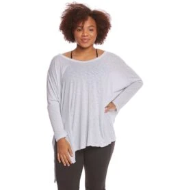Hard Tail Plus Size Oversized 3/4 Sleeve Raglan Layering Top Dove 9 Hard Tail Plus Size Oversized 3/4 Sleeve Raglan Layering Top Dove -Everyday Yoga 1740234653731 dove