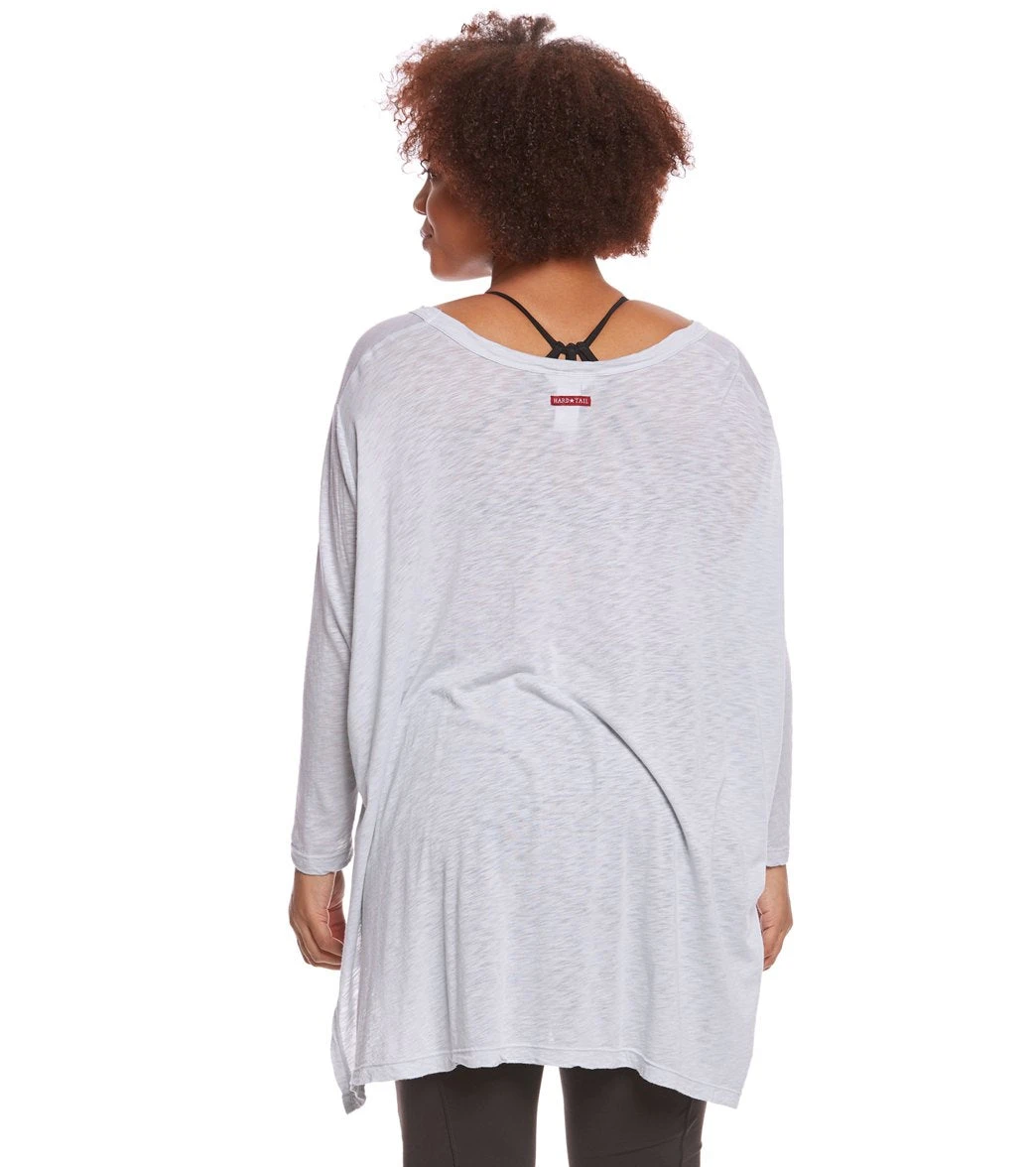 Hard Tail Plus Size Oversized 3/4 Sleeve Raglan Layering Top Dove 4 Hard Tail Plus Size Oversized 3/4 Sleeve Raglan Layering Top Dove - Image 2