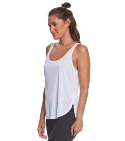 Bella + Canvas Flowy Side Slit Workout Tank Top White