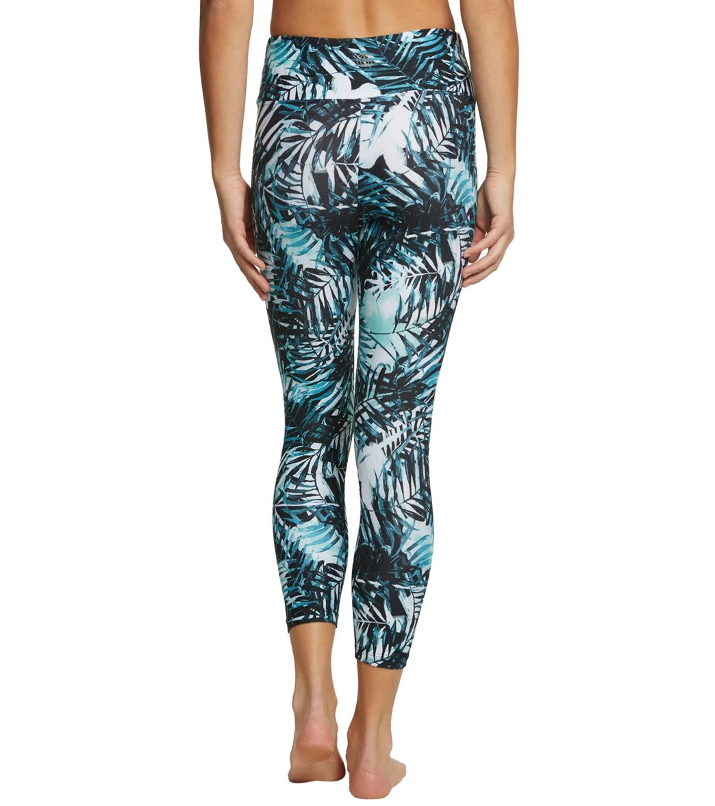 Balance Collection Printed High Waisted Yoga Capris Aruba Blue Palm Tropics 4 Balance Collection Printed High Waisted Yoga Capris Aruba Blue Palm Tropics - Image 2