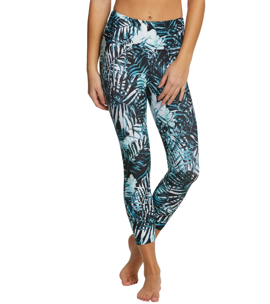 Balance Collection Printed High Waisted Yoga Capris Aruba Blue Palm Tropics 6 Balance Collection Printed High Waisted Yoga Capris Aruba Blue Palm Tropics - Image 4
