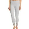 Betsey Johnson Performance Banded Cutout Ankle Yoga Leggings Light Heather Grey