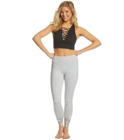 Betsey Johnson Performance Banded Cutout Ankle Yoga Leggings Light Heather Grey -Everyday Yoga 1740302123043 lightheathergrey 4a