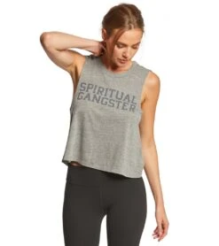 Spiritual Gangster SG Varsity Crop Tank 17 Spiritual Gangster SG Varsity Crop Tank -Everyday Yoga 1740331614243 heathergrey 1a