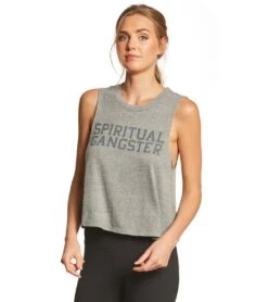 Spiritual Gangster SG Varsity Crop Tank 18 Spiritual Gangster SG Varsity Crop Tank -Everyday Yoga 1740331614243 heathergrey 2a