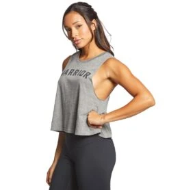 Spiritual Gangster Warrior Crop Tank Heather Grey