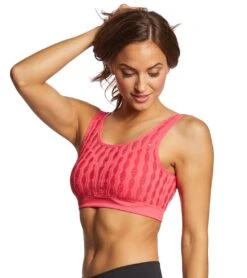 Betsey Johnson Performance Slit Mesh Seamless Bra Watermelon
