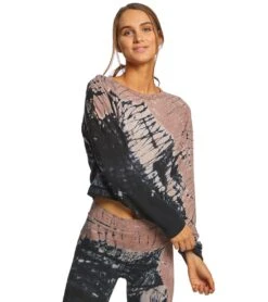 Hard Tail Logo Cropped Pullover Brown/Black Diagonal Butterfly -Everyday Yoga 1740352487459 brownblackdiagonalbutterfly