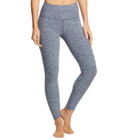 Beyond Yoga Across The Strap High Waisted 7/8 Yoga Leggings White/Outlaw Navy