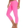 Beyond Yoga Back Gathered Yoga Capris Shocking Pink