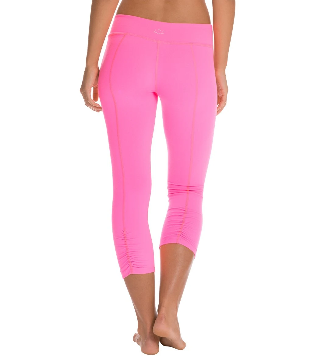Beyond Yoga Back Gathered Yoga Capris Shocking Pink 4 Beyond Yoga Back Gathered Yoga Capris Shocking Pink - Image 2