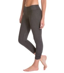 Beyond Yoga Back Gathered Yoga Capris Heather Gray