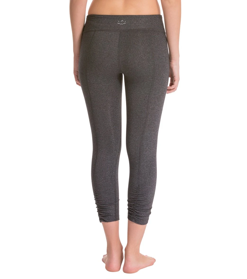 Beyond Yoga Back Gathered Yoga Capris Heather Gray 4 Beyond Yoga Back Gathered Yoga Capris Heather Gray - Image 2