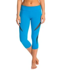 Beyond Yoga Double Panel Mesh Capris Aquatic Blue