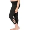 Beyond Yoga: Beyond The Bump Spacedye Maternity Circle Cut-Out Yoga Capris Black-Steel -Everyday Yoga 1741518405667 blacksteel 2a