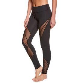 Beyond Yoga Polka Dot Mesh Converged Yoga Leggings Black