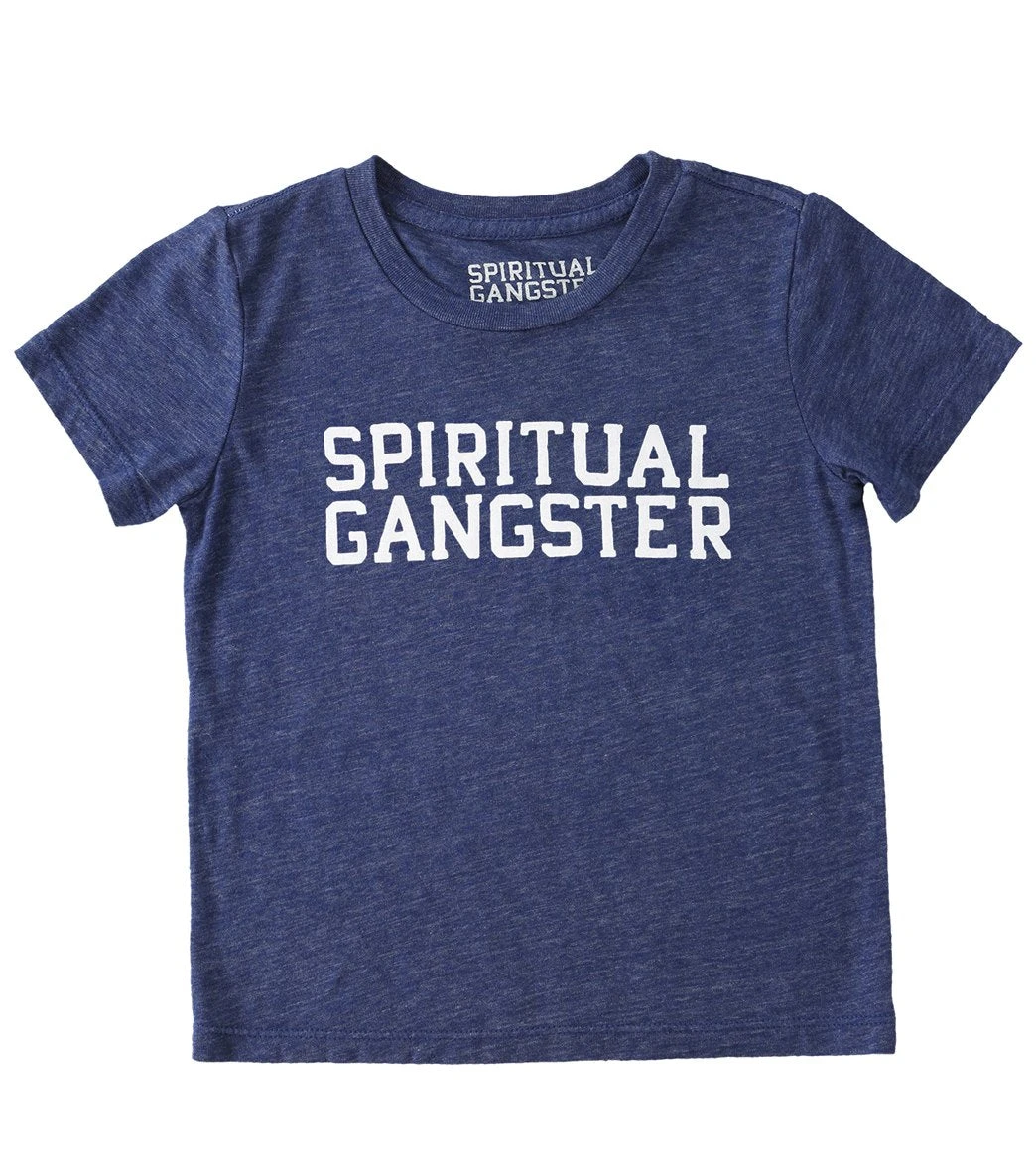 Spiritual Gangster Toddler SG Varsity Yoga Tee Navy 3 Spiritual Gangster Toddler SG Varsity Yoga Tee Navy