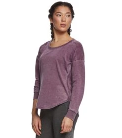 Balance Collection Leanne Peached Fleece Pullover Wild Berry
