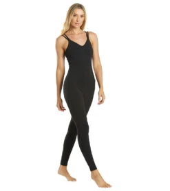 Everyday Yoga Radiant Solid Strappy Back Long Leotard 28" Black 9 Everyday Yoga Radiant Solid Strappy Back Long Leotard 28" Black -Everyday Yoga 1741745717283 black 3a 1