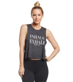 Spiritual Gangster Exhale Crop Tank -Everyday Yoga 1741794869283 vintageblack