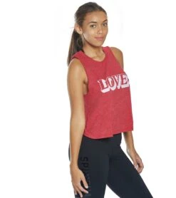 Spiritual Gangster Love Crop Tank -Everyday Yoga 1741828194339 crimson 2a