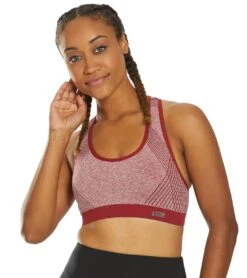 Marika Marianna Seamless Yoga Sports Bra -Everyday Yoga 1741832683555 heatherbikingredwithsolidtrim