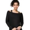 Onzie Off Shoulder Rib Longsleeve Top -Everyday Yoga 1741832847395 black 1a