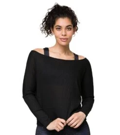 Onzie Off Shoulder Rib Longsleeve Top -Everyday Yoga 1741832847395 black