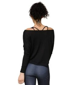Onzie Off Shoulder Rib Longsleeve Top -Everyday Yoga 1741832847395 black 3a