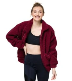 Onzie Teddy Jacket Burgundy -Everyday Yoga 1741834682403 burgundy