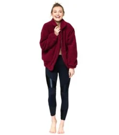 Onzie Teddy Jacket Burgundy -Everyday Yoga 1741834682403 burgundy 4a